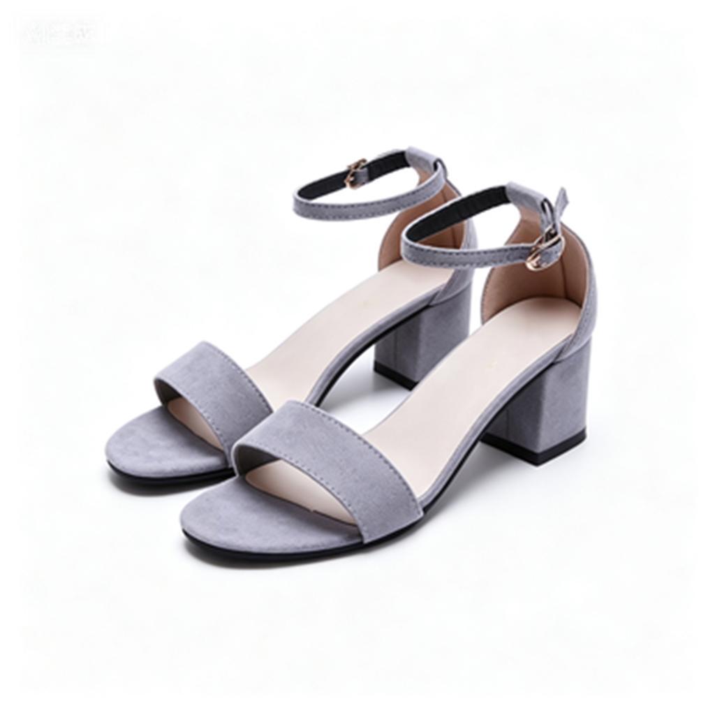 Summer Simple Block Heel Sandals Open Toe Ankle Strap Casual Fashion Women Shoes Comfortable Durable Design