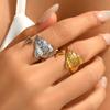 New Ocean Style Series Stainless Steel Rings Women Dolphin Adjustable Open Rings Personalized No Fade Party Zircon Accessories