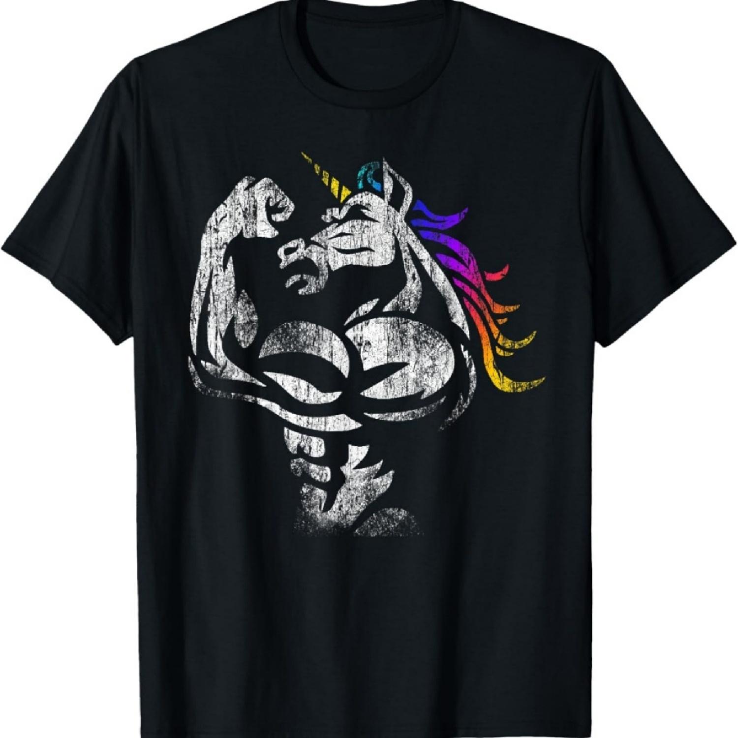 

Muscle Unicorn Workout Fathers Day Gift Weightlifting Gym T-Shirt M чорний