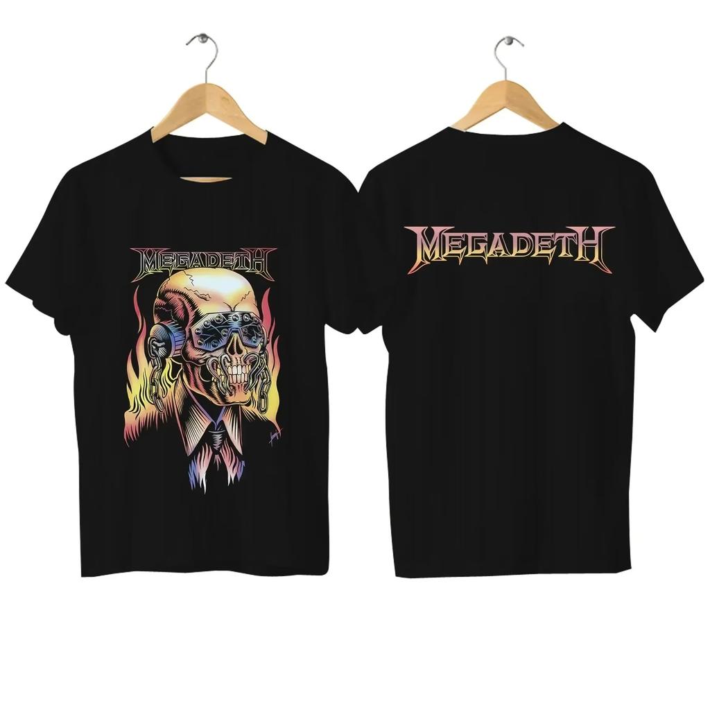 Megadeths T-shirt Casual Vlammende Vic Mannen Vrouwen T-shirt Grafisch Oversized Streetwear Sport Tops Ademend Comfortabel Streetwear