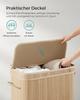 SONGMICS Laundry Basket with Lid, Laundry Hamper Bamboo, Laundry Bag Removable and Machine Washable with Handles, 100 Litres, for Laundry Room