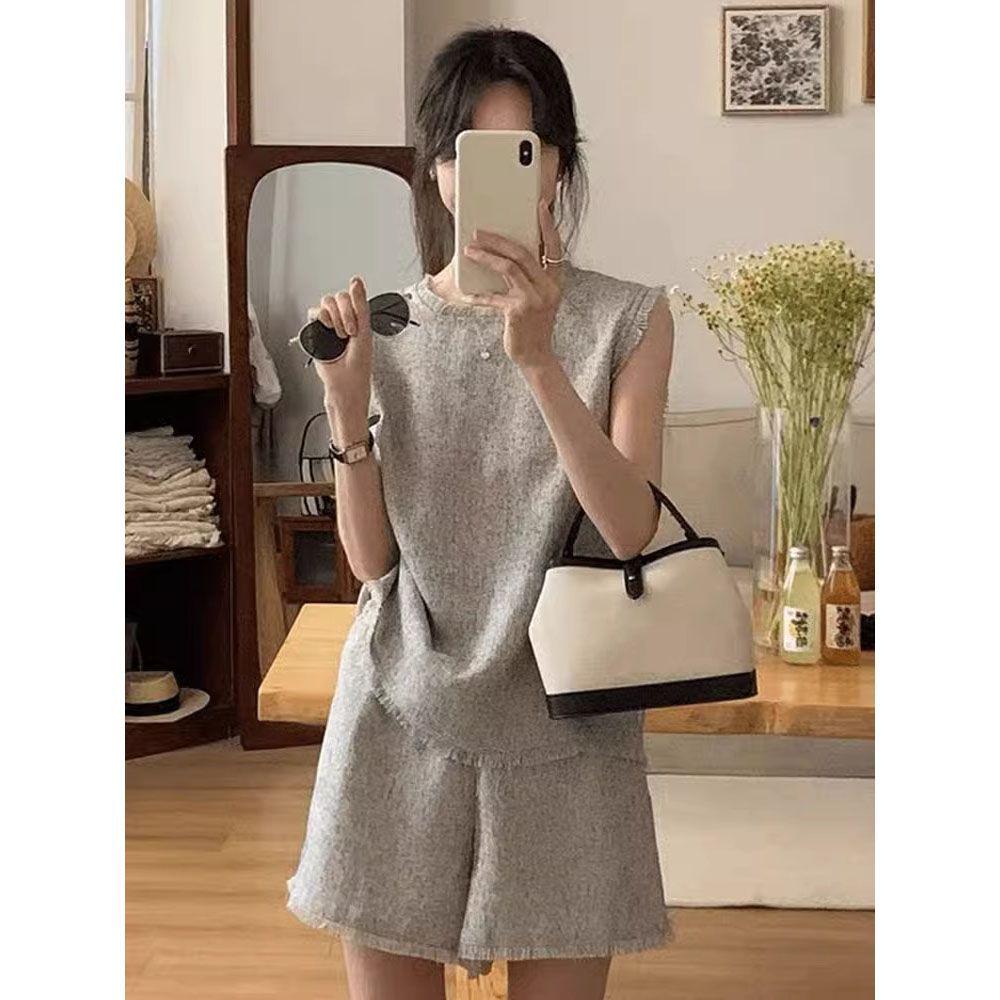 

2026 Summer Korean Fashion Sleeveless Vest & Suit Set for Women S [Recommended 80-95 jin]