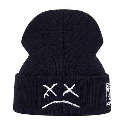 New Fashion Sad Crying Face Winter Warm Caps Sport Beanie Hat Acrylic