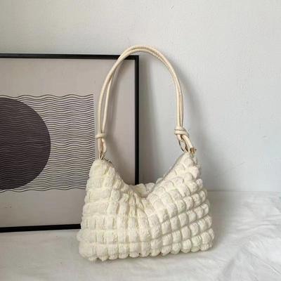 Women Minimalist Temperament Shoulder Bag Gentle Pleated Underarm Bag Women Spring And Summer New Crossbody Bag Small Square Bag