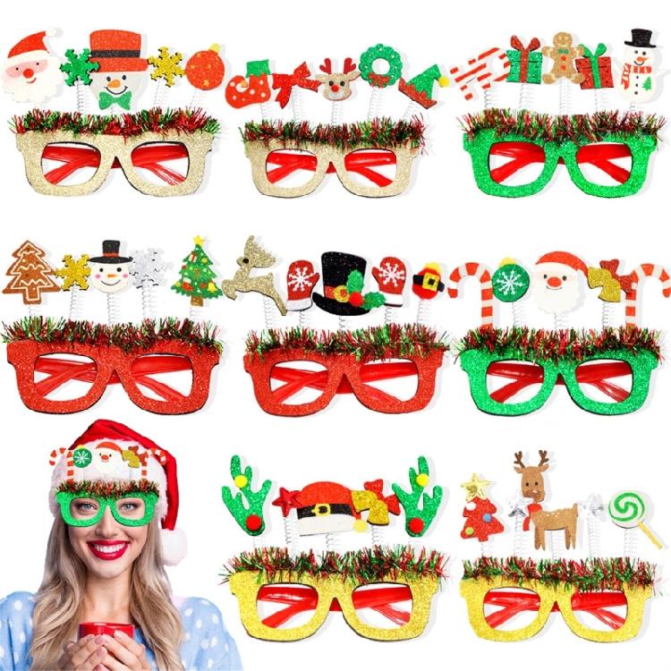 Christmas Glitters Parties Eyeglasses Frames Funny Eyeglasses Lovely Pattern for Party Make Up