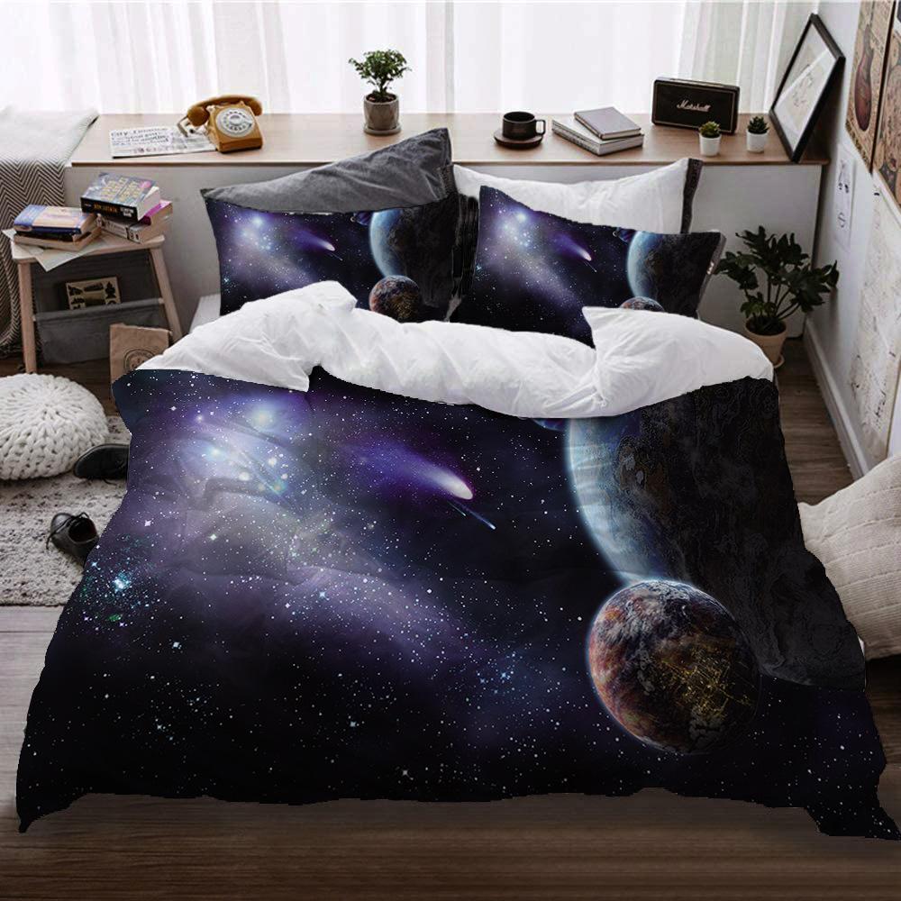 

Cosmic Interstellar Wind Bed Three-Piece Set Four-Piece Digital Printing Quilt Cover Pillowcase Sheet 135*200