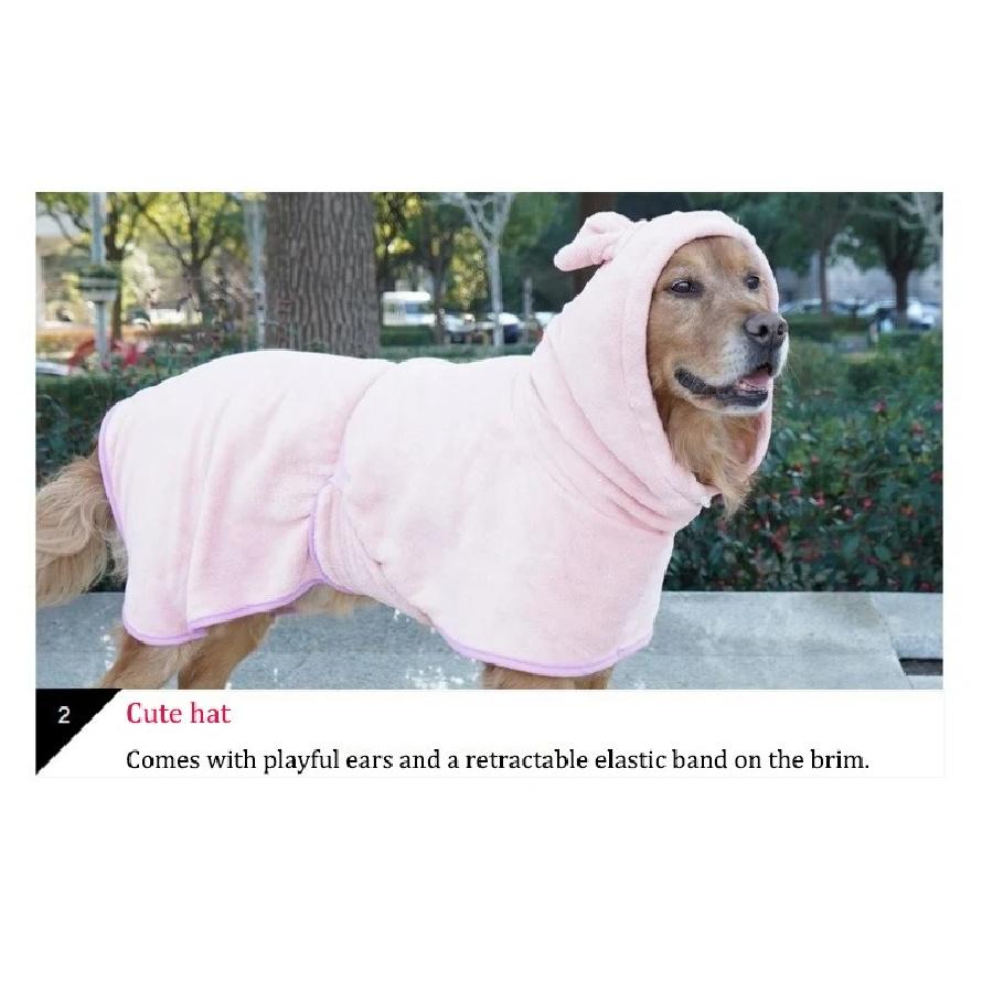 Dog Bathrobe Super Absorbent Pet Towel Bathrobe Bath Towels Quick-Drying Cat Dog Bath Towel Bath Supplies Dog Towel Microfiber