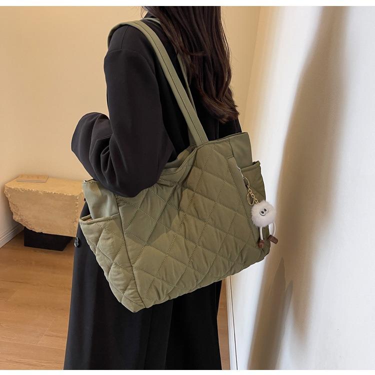 

Осенне-зимняя простая большая сумка-тоут женская сумка-мессенджер легкая повседневная текстура модная сумка-мессенджер с бриллиантами 41*14*29