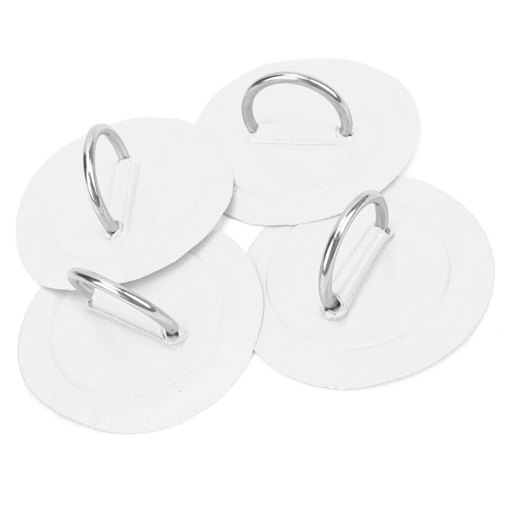 4 Pcs Inflatable Boat D  Pad Patch PVC   Marine Stainless Steel Fixed Buckle(Yellow )