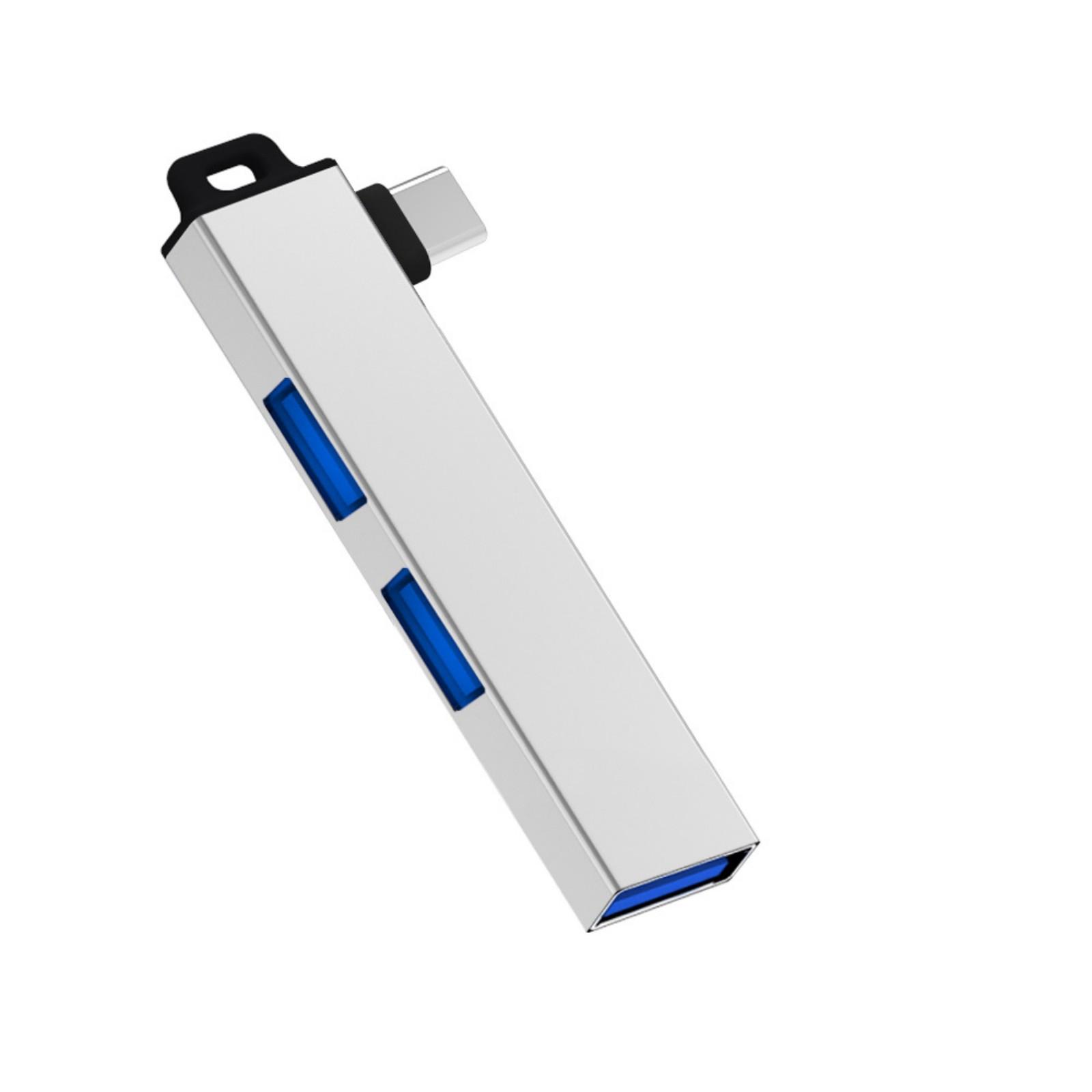 

Компактный USB3.0 хаб Type C на 3 USB-адаптер USB USB-разветвитель с 1 портом USB3.0 и 2 портами USB2.0 для ноутбуков и планшетов серебряный