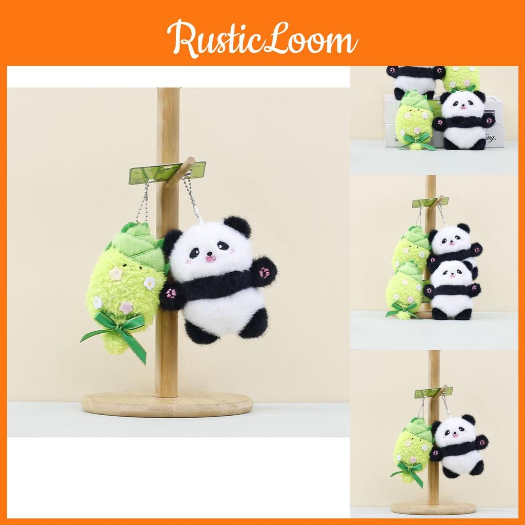 Cartoon Plush Adorable Bamboo Shoot Panda Keychain Cute Gift For Couples Friends And