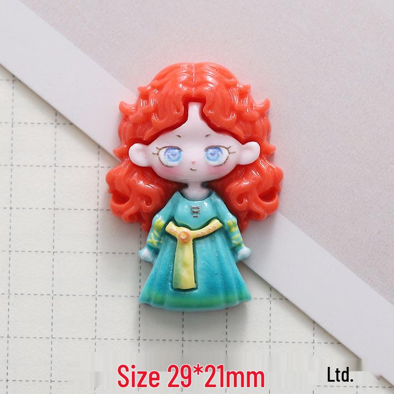 Glossy Fairy Tale Princess DIY Resin Accessories: Phone Case, Hair Clip, Shoe Buckle, and Refrigerator Sticker.