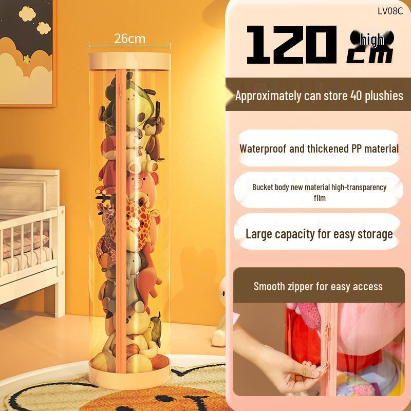 Plyschdocka Förvaringskorg med Dragkedja - Genomskinlig Gosedjursorganisatör