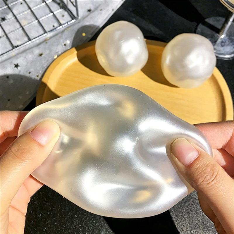Pearl Gem Squishy Squeeze Toy Vaseline Filled Malleable Non Rebound Anti-Anxiety Soothing Relax Stress Ball Adults Portable Gift