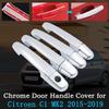 Chrome Car Door Handle Cover for Citroen C1 MK2 2015~ 2016 2017 2018 Exterior Covering Auto Accessories Stickers Goods