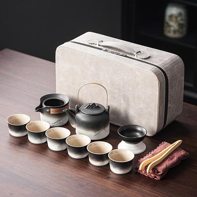 Coarse Pottery Kung Fu Tea Set Household Ceramic Tea Cup Simple Office Set