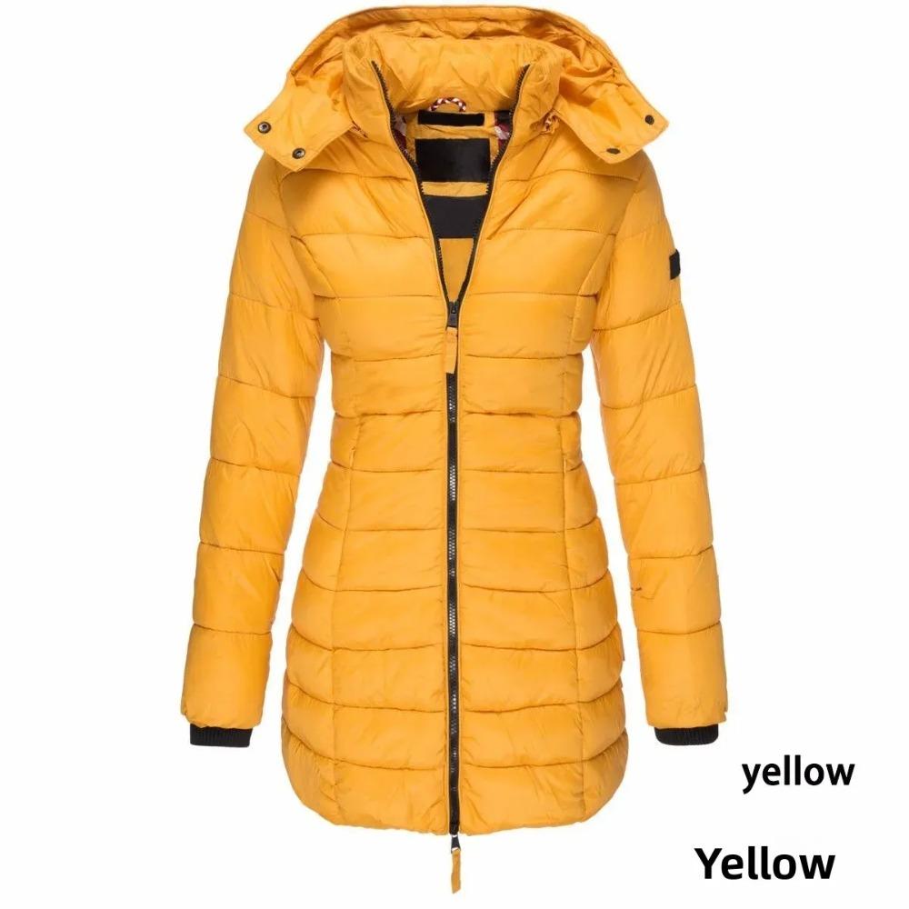 Damen Winter Baumwolljacke Slim Fit Daunen-Baumwollmantel Warme Oberbekleidung Langarm Modisch Mittellang
