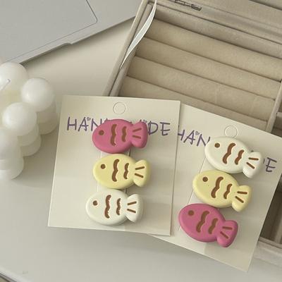 Ins Fashion Candy Color Mini Snapper Hair Clips Girls Fish Cat Cute Bangs Side Clip Students Kids Barrette Hair Styling Tool
