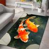 Multiple sizes Two orange koi fish in water Carpet for Living Room Bedroom Sofa Home Decor Rug Non-slip Floor Mat Luxury Gift