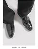 Men's Formal Gold Mirror Brogue Leather Shoes - Large Size, Lace-up Wedding Groom Attire