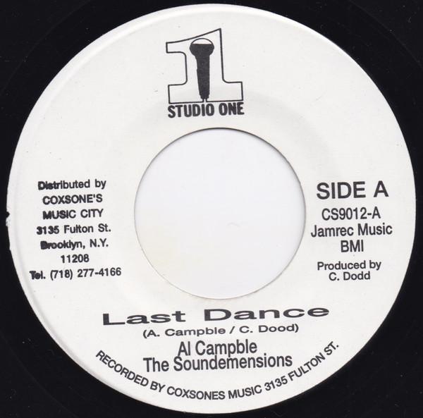 7inch Record AL CAMPBELL SOUND DIMENSION Last Dance CS9012 Studio One 1998 US Reggae Ska Dub Used