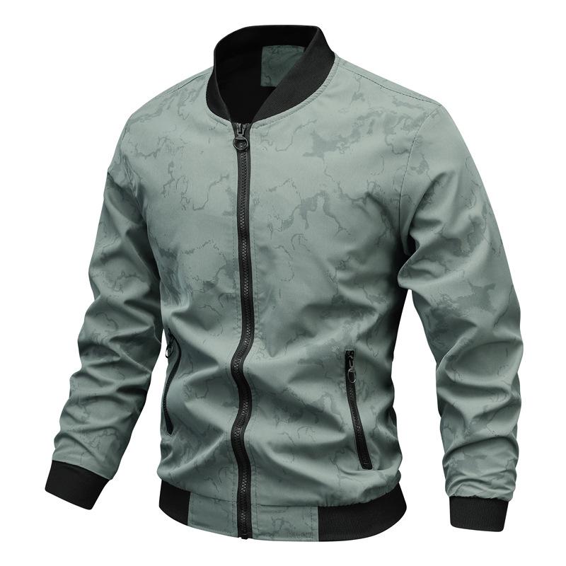 Jacket Men's Spring and Autumn New Stand-up Collar Middle-aged Men Wear Long-sleeved Jackets Versatile Casual Trendy Fashion Men's Clothing