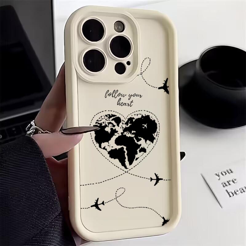 Travel-nspired Airplane Route Desian Case For Xiaomi Mi 11 Lite 5G 4G 14T 14 13T 13 12T 12 Poco X6 X5 X3 F5 F6 M6 Pro Soft Cover