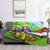 Couverture Sam le Pompier Flanelle Hiver Dessin Animé Cadeau Respirante Super Douce Jeté de Lit Voiture Peluche Couette Fine