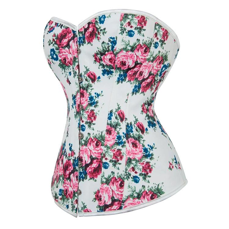 JYL TS European and American rose pattern waist tightening and chest shaping clothing, sexy corset