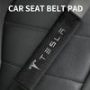 Car Sticker 2025 New Tesla 2PCS Car Seat Belt Shoulder Pads Auto logo Safety Belt Protection Cover For Tesla Model S Tesla Model