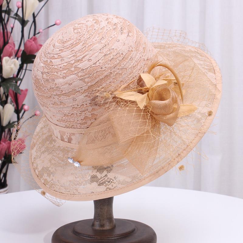Vintage Summer Sun Hat with Bowknot - Fashionable Lace & Mesh Design, UV Protection, Perfect for Women's Outdoor Activities