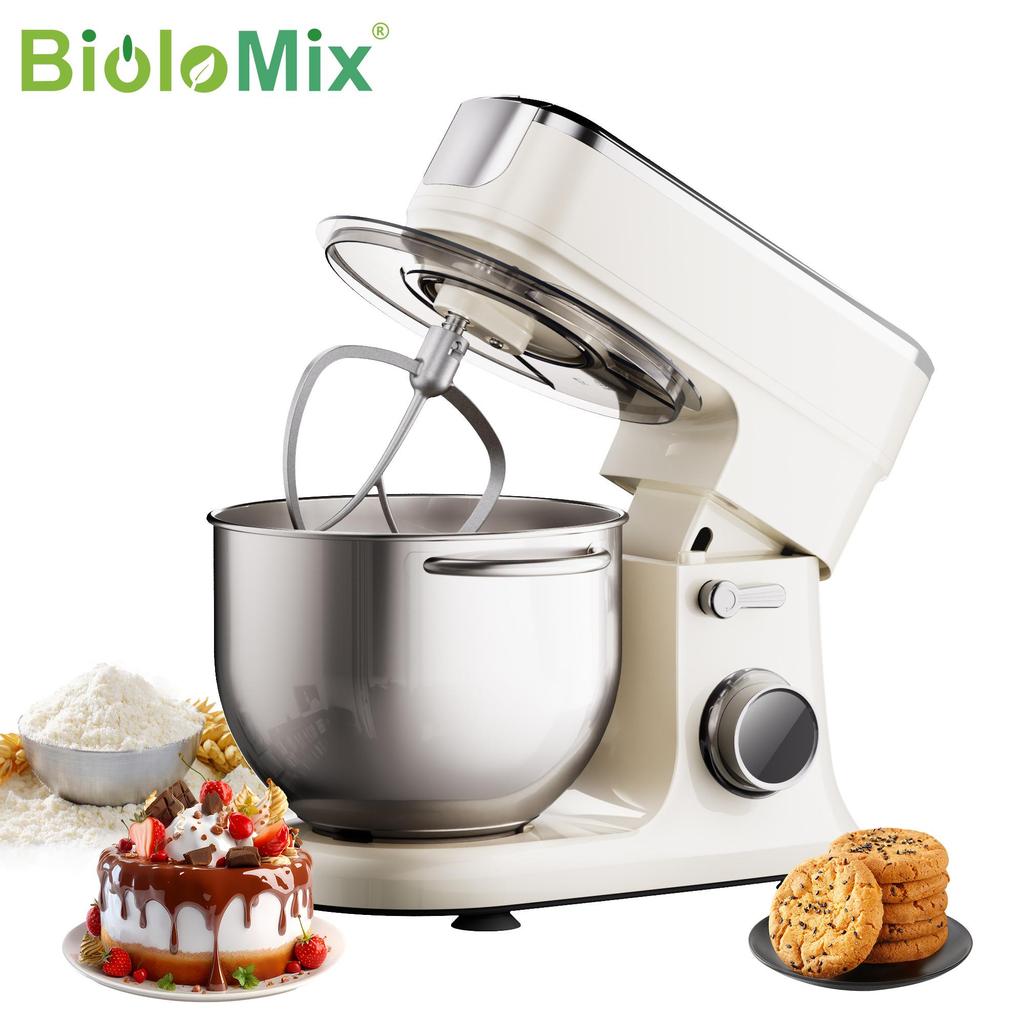 Biolomix BM606E Stand Mixer,1200W 7L Large Bowl OLED Touch Display Electric Kitchen Mixer