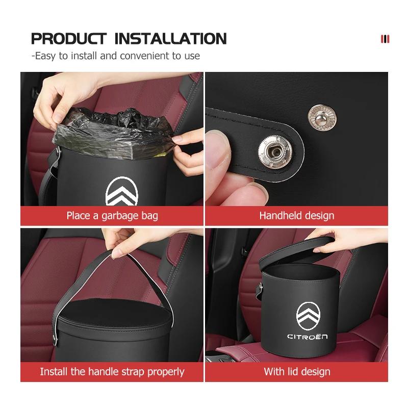 Car Trash Bin Garbage Holder Drink Snack Umbrella Storage Bucket For Citroen C4 C3 C5 C1 C2 C6 C4L DS3 DS4 Berlingo Picasso