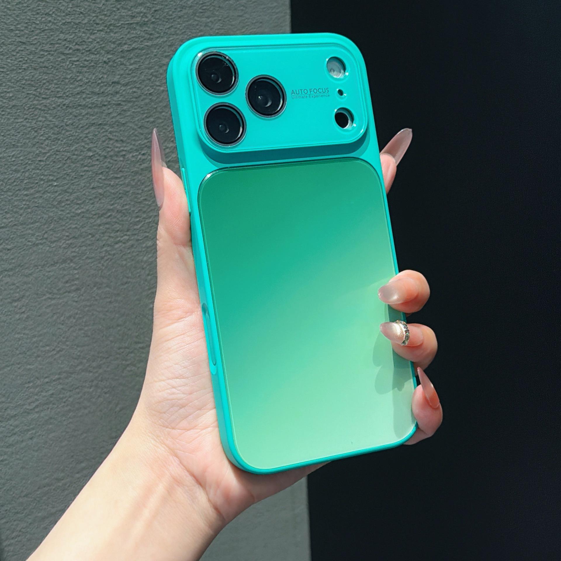 

Gradient Color Block iPhone 17 Case with Crystal Lens Window - Trendy Protective Cover iPhone 17 Air