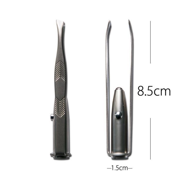 Catch Up Light Guide Epilate Eyelash Eyebrow Hair Removal Tweezer Facial Hair Remover Stainless Steel
