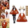 Reindeer Cosplay Cloak For Women With Face Decor For Halloween And Christmas Events