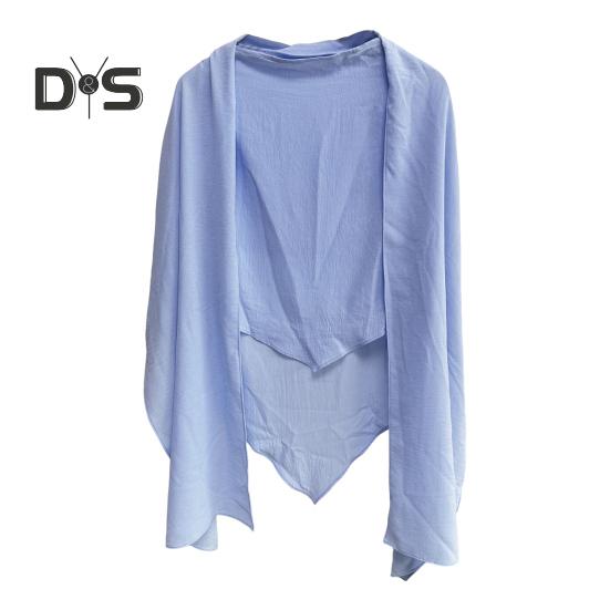 

Шарф для Ближнего Востока для тепла, защиты от пыли и солнца, однотонный платок в стиле шали, волнистая плиссированная ткань, повседневное использование, на открытом воздухе, повязка на голову синий