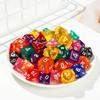 7pcs Polyhedral Dice Set With Black Storage Bag, Transparent & Solid Color Table Board Game Role Playing Party Accessories YMY