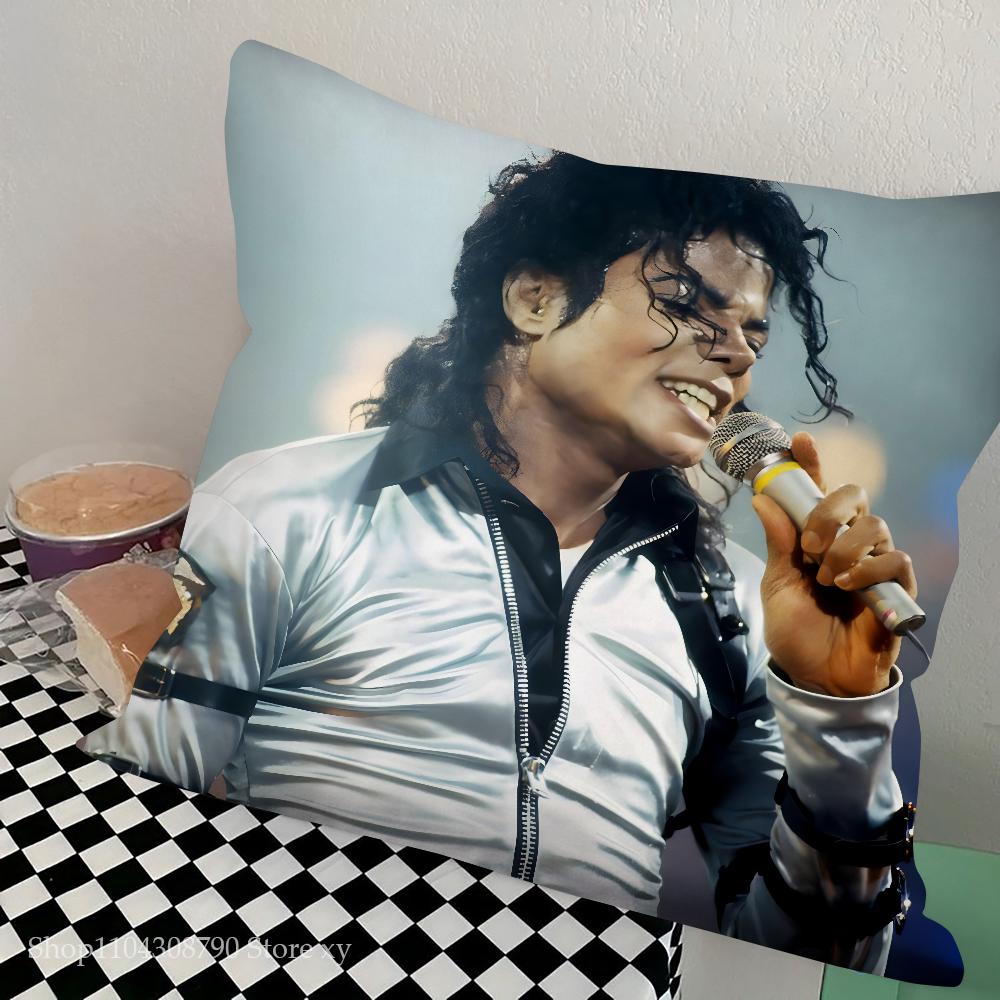 Povlak na polštář M-Michael Jackson Čtvercový polštář Ložnice Pohovka Volný čas Pohodlný polštář Auto Obývací pokoj Domácí dekorace