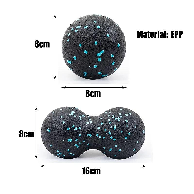 EPP 8cm Peanut Massage Ball High Density Myofascial Release Muscle Relaxation Lacrosse Yoga Fitness Pain Relief Massage Roller