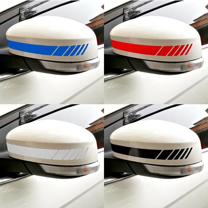 1pair 5D Rear View Mirror Stickers PET Rearview Mirror Side Decal Stripe Warn Safety Carbon Fiber Car Accessries Car Sticker