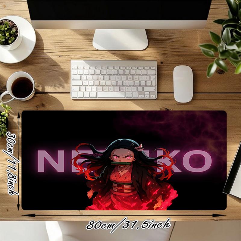 1Pc Nezuko'S Journey Through Shadows Gaming Mouse Pad Keyboard Desk Mat Non-slip Rubber Lock Edge Waterproof Computer Mousepad for Office Home Decor Y