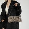 Yogodlns Vintage PU Fashion Shoulder Bag Zipper Closure Snake Skin Print Underarm Bag Women's Trendy Handbag Designer Bag
