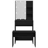 LED Vanity Table Set 2 pcs Black Oak Effect Particleboard