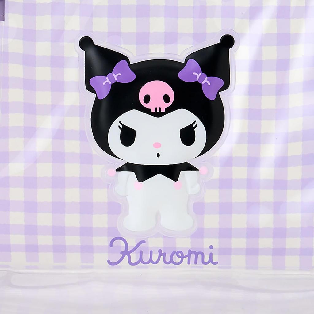Sanrio Kuromi Průhledné PVC a zip Vhodné pro věk 3 a 22 cm Šířka x 10 cm Hloubka x 15 cm Produkt 732354 Pouzdro, Ocel, Zapínání, Nahoru, Cca.