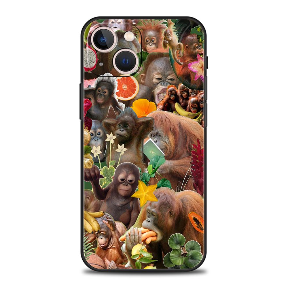 Luxury TPU Soft Phone Case For iPhone 17 Air 16E 16 11 15 14 Pro MAX 12 13 7 8 Plus X XR XS SE 2022 Cover Monkey