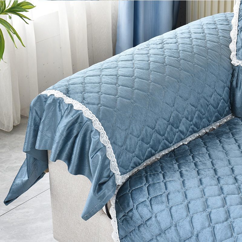 Luxury Golden Velvet Sofa Cover for Living Room Solid Color Dirt-proof Sofa Cover Elastic Protect Cushion 1-3 Seats Sofa Towel