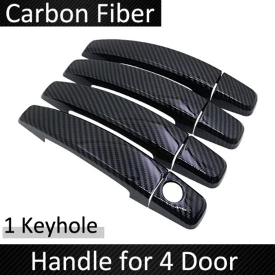 Black Carbon Fiber for Opel Corsa D 2007 2008 2009 2010 2011 2012 2013 2014 Vauxhall Door Handle Cover Sticker Car Accessories