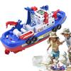 Toy Boats For Bathtub Fire Boat Electric Games Water Toys Battery Operated Ship With Automatic Water Spray Lights & Music