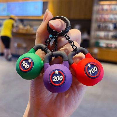 2025  Barbell Keychain Silicone Dumbbell Keychain Gym Gifts For Gym Lovers Fitness Trainer Gift Backpack Car Key Pendant
